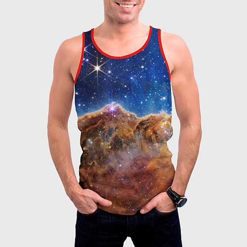Мужская майка без рукавов Туманность Киля фото НАСА / 3D-Красный – фото 3