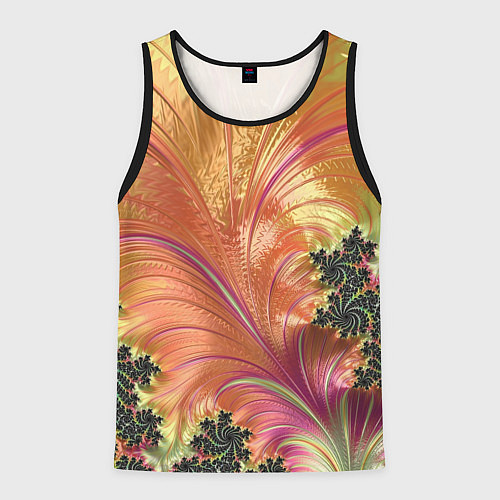 Мужская майка без рукавов Фрактальный динамичный паттерн / 3D-Черный – фото 1