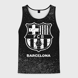 Майка-безрукавка мужская Barcelona с потертостями на темном фоне, цвет: 3D-черный