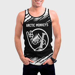 Майка-безрукавка мужская Arctic Monkeys - КОТ - Краски, цвет: 3D-черный — фото 2