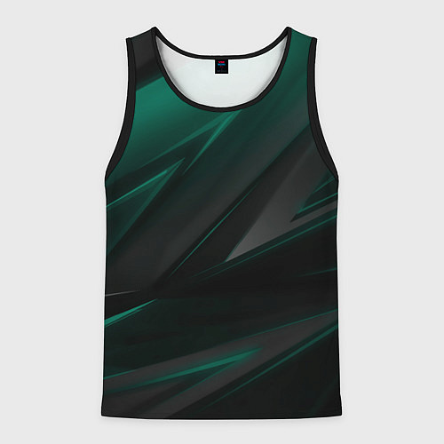 Мужская майка без рукавов Бирюзовый черный фон / 3D-Черный – фото 1