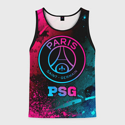 Майка-безрукавка мужская PSG - neon gradient, цвет: 3D-черный