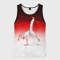 Майка-безрукавка мужская Капоэйра на одной руке, цвет: 3D-черный