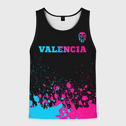 Майка-безрукавка мужская Valencia - neon gradient: символ сверху, цвет: 3D-черный