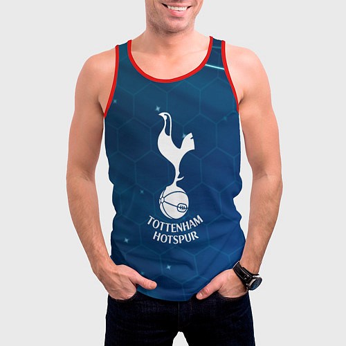 Мужская майка без рукавов Tottenham hotspur Соты абстракция / 3D-Красный – фото 3