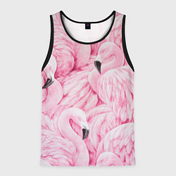 Майка-безрукавка мужская Pink Flamingos, цвет: 3D-черный
