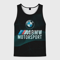 Майка-безрукавка мужская BMW Motosport theam, цвет: 3D-черный