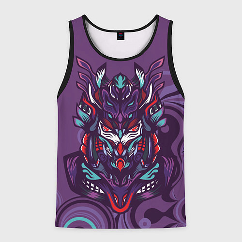 Мужская майка без рукавов Японский стиль- узорная маска / 3D-Черный – фото 1