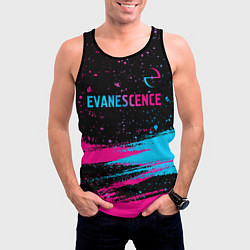 Майка-безрукавка мужская Evanescence - neon gradient: символ сверху, цвет: 3D-черный — фото 2