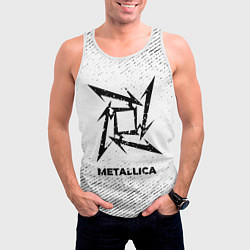 Майка-безрукавка мужская Metallica с потертостями на светлом фоне, цвет: 3D-белый — фото 2