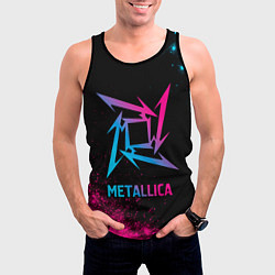 Майка-безрукавка мужская Metallica - neon gradient, цвет: 3D-черный — фото 2
