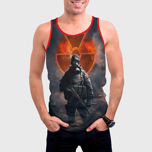 Мужская майка без рукавов STALKER Боец Долга / 3D-Красный – фото 3