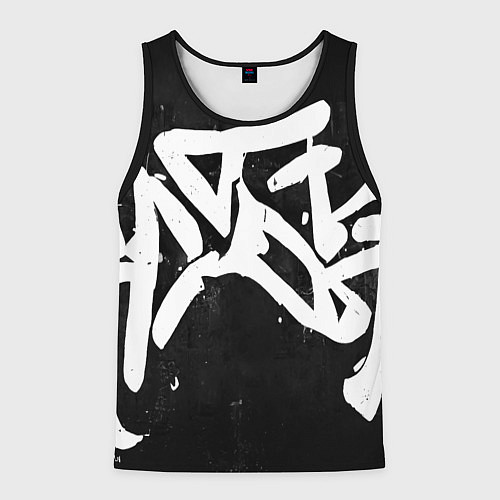 Мужская майка без рукавов Иероглифы в стиле граффити / 3D-Черный – фото 1