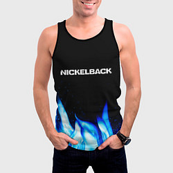 Майка-безрукавка мужская Nickelback blue fire, цвет: 3D-черный — фото 2