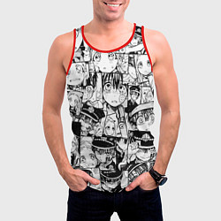 Майка-безрукавка мужская Туалетный мальчик Ханако кун паттерн, цвет: 3D-красный — фото 2