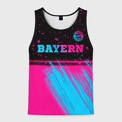 Майка-безрукавка мужская Bayern - neon gradient: символ сверху, цвет: 3D-черный