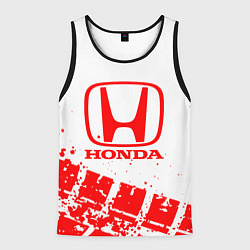 Майка-безрукавка мужская Honda - красный след шины, цвет: 3D-черный