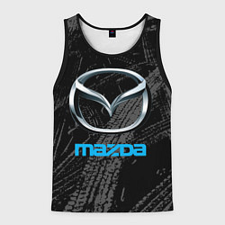 Майка-безрукавка мужская Mazda - следы шин, цвет: 3D-черный