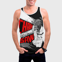 Майка-безрукавка мужская Человек-бензопила: Дэндзи, цвет: 3D-белый — фото 2