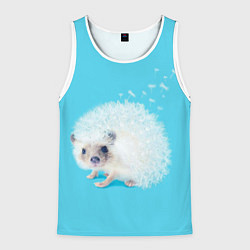 Майка-безрукавка мужская Белый ежик одуванчик, цвет: 3D-белый