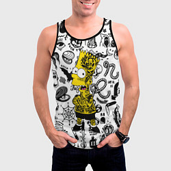 Майка-безрукавка мужская Барт Симпсон весь в татухах - Hype, цвет: 3D-черный — фото 2