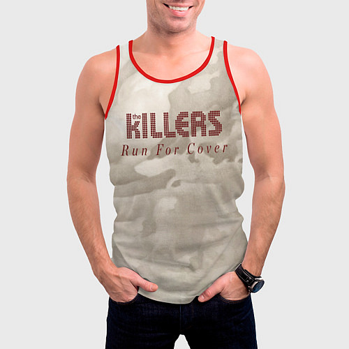 Мужская майка без рукавов Run For Cover Workout Mix - The Killers / 3D-Красный – фото 3