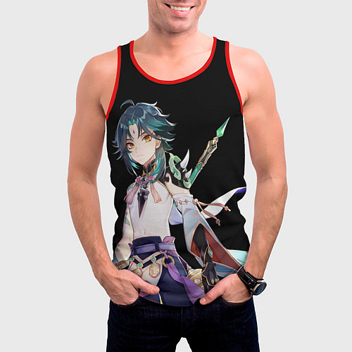 Мужская майка без рукавов Адепт Сяо - Минимализм / 3D-Красный – фото 3