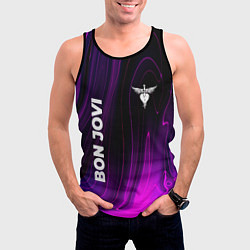 Майка-безрукавка мужская Bon Jovi violet plasma, цвет: 3D-черный — фото 2