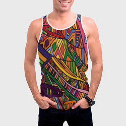 Майка-безрукавка мужская Психоделический узор, цвет: 3D-белый — фото 2