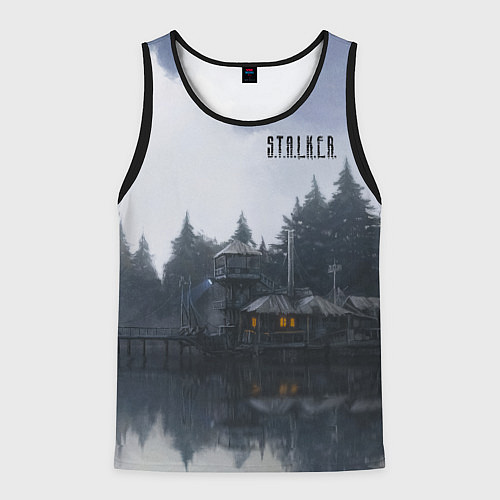 Мужская майка без рукавов STALKER Причал / 3D-Черный – фото 1