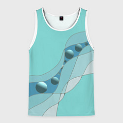 Мужская майка без рукавов Голубая геометрическая абстракция Круги и сферы Го