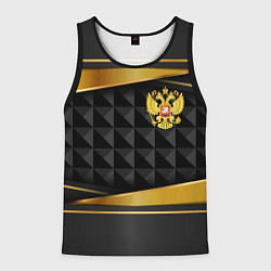Майка-безрукавка мужская Gold & black - Russia, цвет: 3D-черный