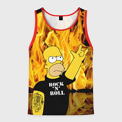 Майка-безрукавка мужская Homer Simpson - Rock n Roll!, цвет: 3D-красный