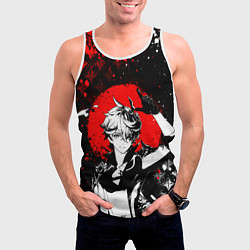 Майка-безрукавка мужская Тарталья - Мрачный геншин, цвет: 3D-белый — фото 2