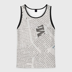 Мужская майка без рукавов Белая газета