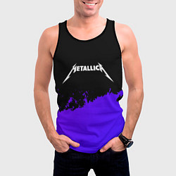 Майка-безрукавка мужская Metallica purple grunge, цвет: 3D-черный — фото 2