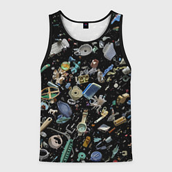 Майка-безрукавка мужская Пластиковый мусор - всякая всячина!, цвет: 3D-черный