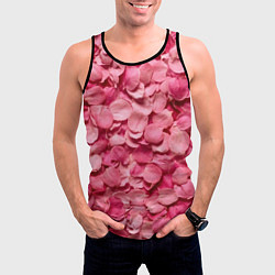 Майка-безрукавка мужская Лепестки прекрасных роз, цвет: 3D-черный — фото 2