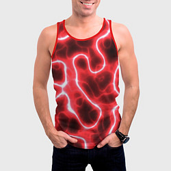 Майка-безрукавка мужская Огненный камуфляж, цвет: 3D-красный — фото 2