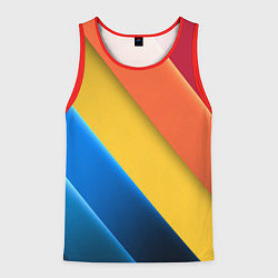 Майка-безрукавка мужская Радужные полоски, цвет: 3D-красный