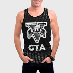 Майка-безрукавка мужская GTA с потертостями на темном фоне, цвет: 3D-черный — фото 2