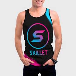 Майка-безрукавка мужская Skillet - neon gradient, цвет: 3D-черный — фото 2