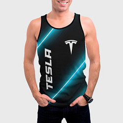 Майка-безрукавка мужская Tesla неоновые лампы, цвет: 3D-черный — фото 2