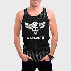 Майка-безрукавка мужская Nazareth с потертостями на темном фоне, цвет: 3D-черный — фото 2