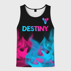 Майка-безрукавка мужская Destiny - neon gradient: символ сверху, цвет: 3D-черный