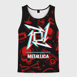 Майка-безрукавка мужская Metallica rock glitch, цвет: 3D-черный