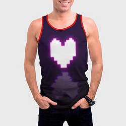 Майка-безрукавка мужская Undertale heart neon, цвет: 3D-красный — фото 2
