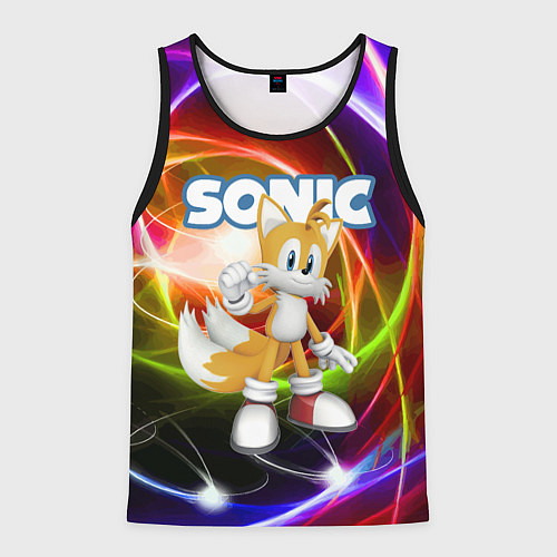 Мужская майка без рукавов Майлз Тейлз Прауэр - Sonic - Видеоигра / 3D-Черный – фото 1