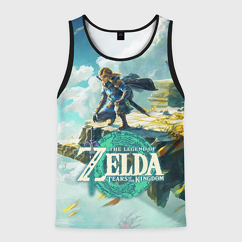 Мужская майка без рукавов The Legend of Zelda: Tears of the Kingdom Линк / 3D-Черный – фото 1