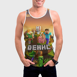 Майка-безрукавка мужская Денис Майнкрафт, цвет: 3D-белый — фото 2